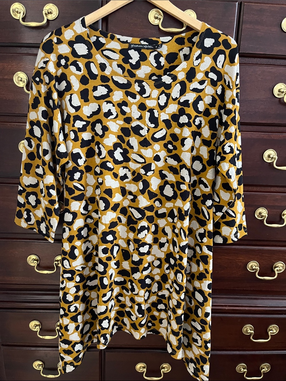 Gudrun Sjoden Mustard and Black Print Tunic